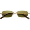 image:imageSOJOS Rectangle Polarized Sunglasses for Women Men UV400 Protection Lightweight Stainless Steel Vintage Driving ShadesGoldGreen
