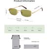 image:imageSOJOS Rectangle Polarized Sunglasses for Women Men UV400 Protection Lightweight Stainless Steel Vintage Driving ShadesGoldGreen