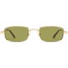 image:imageSOJOS Rectangle Polarized Sunglasses for Women Men UV400 Protection Lightweight Stainless Steel Vintage Driving ShadesGoldGreen