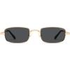 image:imageSOJOS Rectangle Polarized Sunglasses for Women Men UV400 Protection Lightweight Stainless Steel Vintage Driving ShadesGoldGrey