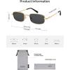 image:imageSOJOS Rectangle Polarized Sunglasses for Women Men UV400 Protection Lightweight Stainless Steel Vintage Driving ShadesGoldGrey
