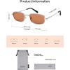 image:imageSOJOS Rectangle Polarized Sunglasses for Women Men UV400 Protection Lightweight Stainless Steel Vintage Driving ShadesSilverOrange