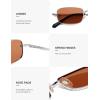image:imageSOJOS Rectangle Polarized Sunglasses for Women Men UV400 Protection Lightweight Stainless Steel Vintage Driving ShadesSilverOrange