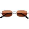 image:imageSOJOS Rectangle Polarized Sunglasses for Women Men UV400 Protection Lightweight Stainless Steel Vintage Driving ShadesSilverOrange