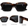 image:imageSOJOS Retro Polarized Square Sunglasses Womens Mens Vintage 70s 80s 90s Hexagon Shades SJ2377Tortoise