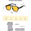 image:imageSOJOS Retro Square Aviator Sunglasses for Women Men 80s 90s Vintage Trendy Polarized Aviators SJ2692BlackLight Yellow Tint