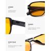 image:imageSOJOS Retro Square Aviator Sunglasses for Women Men 80s 90s Vintage Trendy Polarized Aviators SJ2692BlackLight Yellow Tint