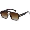 image:imageSOJOS Retro Square Aviator Sunglasses for Women Men 80s 90s Vintage Trendy Polarized Aviators SJ2692Brown TortoiseGradient Brown