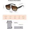 image:imageSOJOS Retro Square Aviator Sunglasses for Women Men 80s 90s Vintage Trendy Polarized Aviators SJ2692Brown TortoiseGradient Brown