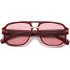 image:imageSOJOS Retro Square Aviator Sunglasses for Women Men 80s 90s Vintage Trendy Polarized Aviators SJ2692RedLight Red Tint