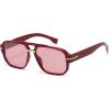 image:imageSOJOS Retro Square Aviator Sunglasses for Women Men 80s 90s Vintage Trendy Polarized Aviators SJ2692RedLight Red Tint
