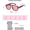 image:imageSOJOS Retro Square Aviator Sunglasses for Women Men 80s 90s Vintage Trendy Polarized Aviators SJ2692RedLight Red Tint