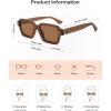 image:imageSOJOS Retro Trendy Polarized Sunglasses for Men Women Vintage Square Mens Shades SJ2397Brown Frame Brown Lens
