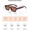 image:imageSOJOS Retro Trendy Polarized Sunglasses for Men Women Vintage Square Mens Shades SJ2397Brown Tortoise Frame Brown Lens