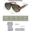 image:imageSOJOS Trendy Oversized Polarized Aviator Sunglasses Womens Men Retro Vintage 70s Style UV Protection Sun Glasses SJ2390LeopardGreyishgreen Grading Lens