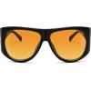 image:imageSOJOS Vintage Retro Oversized Big Aviator Polarized Sunglasses Womens Men SJ2615Black Frame Yellow Grading Lens