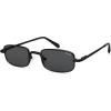 image:imageSOJOS Rectangle Polarized Sunglasses for Women Men UV400 Protection Lightweight Stainless Steel Vintage Driving ShadesBlackGrey