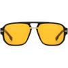 image:imageSOJOS Retro Square Aviator Sunglasses for Women Men 80s 90s Vintage Trendy Polarized Aviators SJ2692BlackLight Yellow Tint