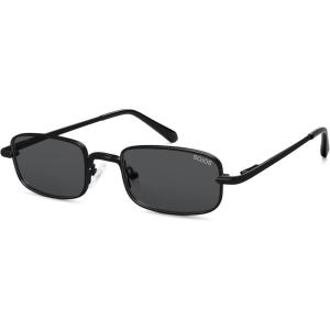 image:imageSOJOS Rectangle Polarized Sunglasses for Women Men UV400 Protection Lightweight Stainless Steel Vintage Driving ShadesBlackGrey