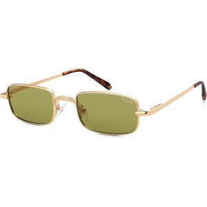 image:imageSOJOS Rectangle Polarized Sunglasses for Women Men UV400 Protection Lightweight Stainless Steel Vintage Driving ShadesGoldGreen