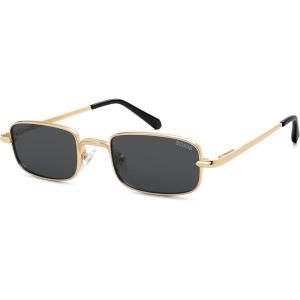 image:imageSOJOS Rectangle Polarized Sunglasses for Women Men UV400 Protection Lightweight Stainless Steel Vintage Driving ShadesGoldGrey