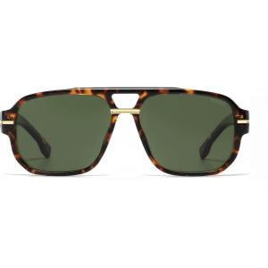 image:imageSOJOS Retro Square Aviator Sunglasses for Women Men 80s 90s Vintage Trendy Polarized Aviators SJ2692Dark TortoiseGreen