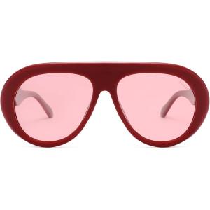 image:imageSOJOS Trendy Oversized Polarized Aviator Sunglasses Womens Men Retro Vintage 70s Style UV Protection Sun Glasses SJ2390Ancora RedLight Red With Gift Box