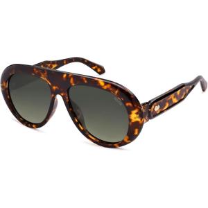 image:imageSOJOS Trendy Oversized Polarized Aviator Sunglasses Womens Men Retro Vintage 70s Style UV Protection Sun Glasses SJ2390LeopardGreyishgreen Grading Lens