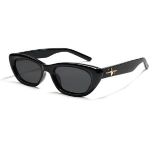 image:imageSOJOS Trendy Polarized Narrow Cat Eye Sunglasses for Women Retro Cute Small Womens Shades SJ2284BlackGrey