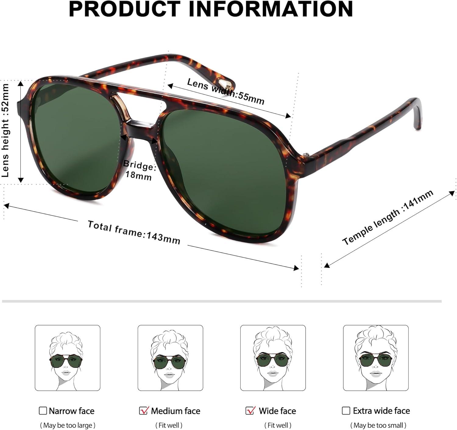 image:imageSOJOS Retro Polarized Aviator Sunglasses Womens Mens Classic 70s 80s Vintage Trendy Square Aviators SJ2174Brown TortoiseDark Green