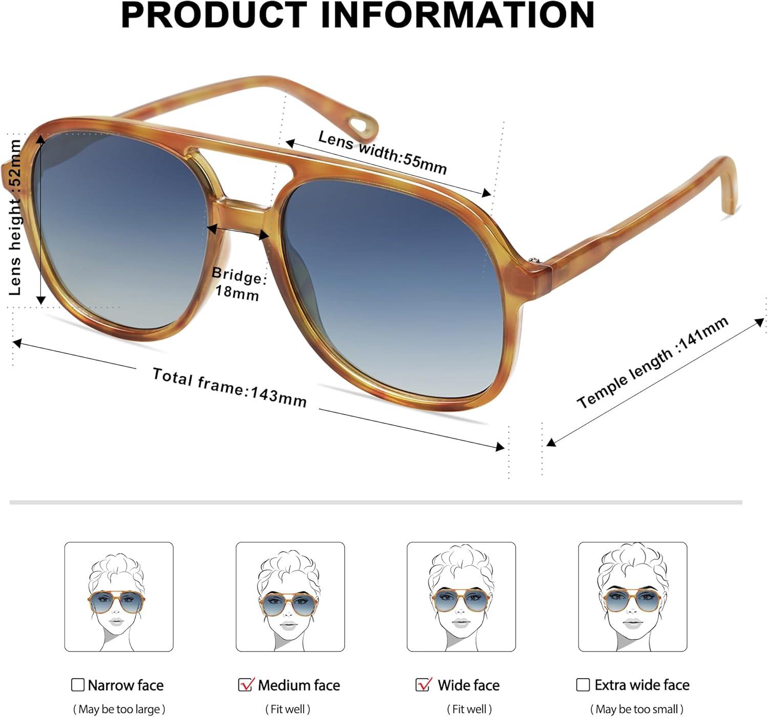 image:imageSOJOS Retro Polarized Aviator Sunglasses Womens Mens Classic 70s 80s Vintage Trendy Square Aviators SJ2174Caramel TortoiseGradient Grey