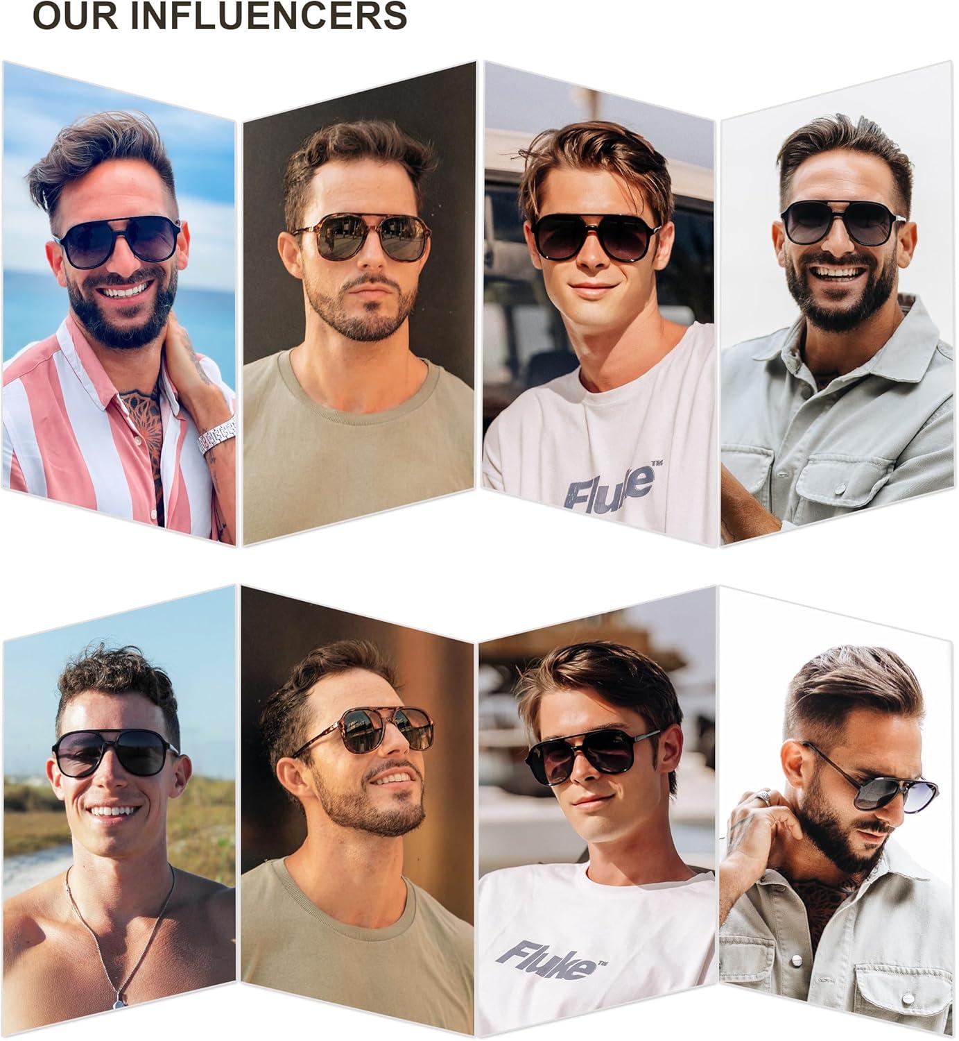 image:imageSOJOS Retro Polarized Aviator Sunglasses Womens Mens Classic 70s 80s Vintage Trendy Square Aviators SJ2174Dark TortoiseGradient Green