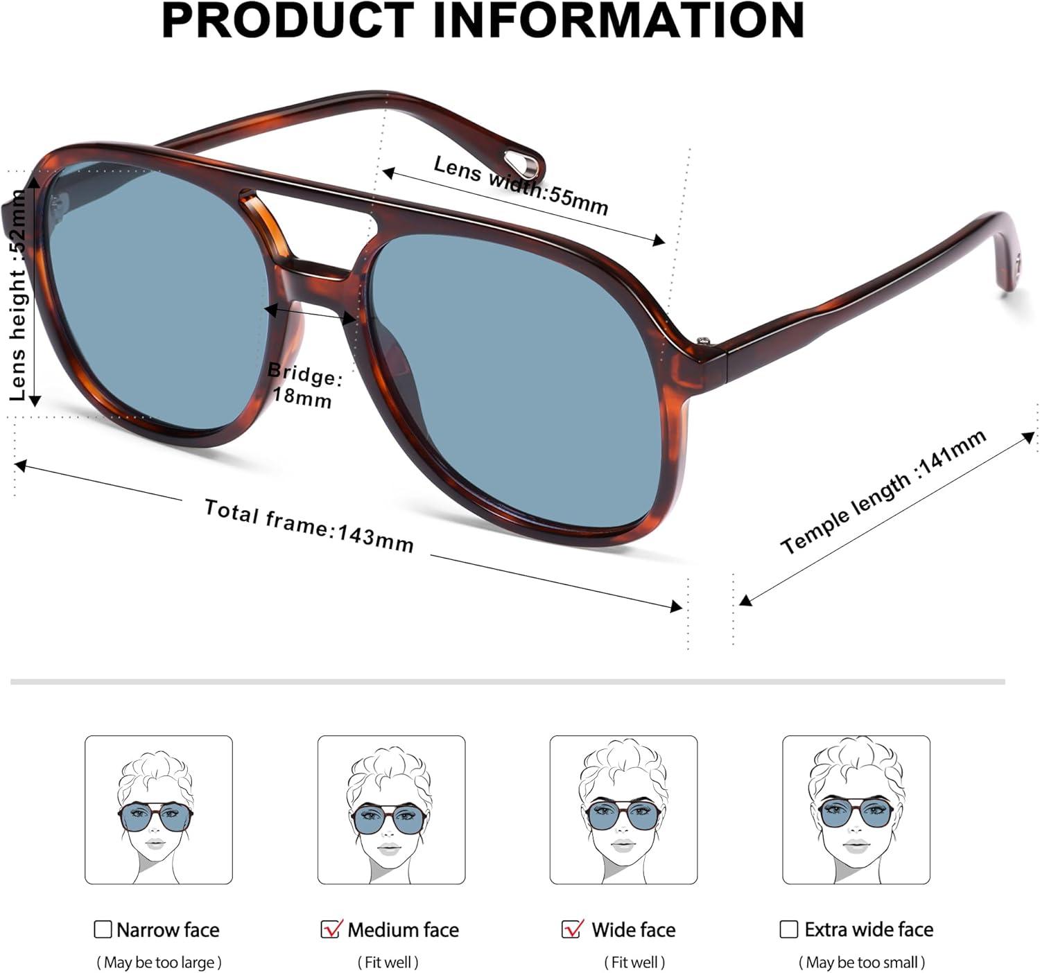 image:imageSOJOS Retro Polarized Aviator Sunglasses Womens Mens Classic 70s 80s Vintage Trendy Square Aviators SJ2174Reddish TortoiseGreyish Blue
