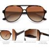 image:imageSOJOS Classic Polarized Aviator Sunglasses for Women Men Retro Trendy Aviators Shades SJ2201Brown TortoiseGradient Brown