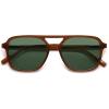 image:imageSOJOS Retro Aviator Sunglasses for Women MenTrendy Rectangle Womens Mens Shades Sun Glasses SJ2202Brown Frame Green Lens