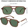 image:imageSOJOS Retro Aviator Sunglasses for Women MenTrendy Rectangle Womens Mens Shades Sun Glasses SJ2202Brown Frame Green Lens