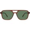 image:imageSOJOS Retro Aviator Sunglasses for Women MenTrendy Rectangle Womens Mens Shades Sun Glasses SJ2202Brown Frame Green Lens