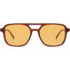 image:imageSOJOS Retro Aviator Sunglasses for Women MenTrendy Rectangle Womens Mens Shades Sun Glasses SJ2202Brown FrameYellow Lens