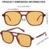 image:imageSOJOS Retro Aviator Sunglasses for Women MenTrendy Rectangle Womens Mens Shades Sun Glasses SJ2202Brown FrameYellow Lens