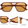 image:imageSOJOS Retro Aviator Sunglasses for Women MenTrendy Rectangle Womens Mens Shades Sun Glasses SJ2202Brown FrameYellow Lens