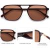 image:imageSOJOS Retro Aviator Sunglasses for Women MenTrendy Rectangle Womens Mens Shades Sun Glasses SJ2202Dark Milky Brown Frame Brown Lens
