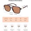 image:imageSOJOS Retro Aviator Sunglasses for Women MenTrendy Rectangle Womens Mens Shades Sun Glasses SJ2202Dark Milky Brown Frame Brown Lens