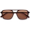 image:imageSOJOS Retro Aviator Sunglasses for Women MenTrendy Rectangle Womens Mens Shades Sun Glasses SJ2202Dark Milky Brown Frame Brown Lens