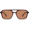 image:imageSOJOS Retro Aviator Sunglasses for Women MenTrendy Rectangle Womens Mens Shades Sun Glasses SJ2202Dark Milky Brown Frame Brown Lens