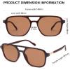 image:imageSOJOS Retro Aviator Sunglasses for Women MenTrendy Rectangle Womens Mens Shades Sun Glasses SJ2202Dark Milky Brown Frame Brown Lens