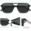 image:imageSOJOS Retro Aviator Sunglasses for Women MenTrendy Rectangle Womens Mens Shades Sun Glasses SJ2202Green FrameGrey Lens