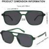 image:imageSOJOS Retro Aviator Sunglasses for Women MenTrendy Rectangle Womens Mens Shades Sun Glasses SJ2202Green FrameGrey Lens