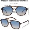image:imageSOJOS Retro Aviator Sunglasses for Women MenTrendy Rectangle Womens Mens Shades Sun Glasses SJ2202Tortoise FrameBlue Grading Lens