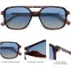 image:imageSOJOS Retro Aviator Sunglasses for Women MenTrendy Rectangle Womens Mens Shades Sun Glasses SJ2202Tortoise FrameBlue Grading Lens