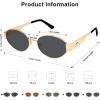 image:imageSOJOS Retro Oval Sunglasses for Women Trendy Classic Shades UV400 Protection SJ1256GoldGrey Lens